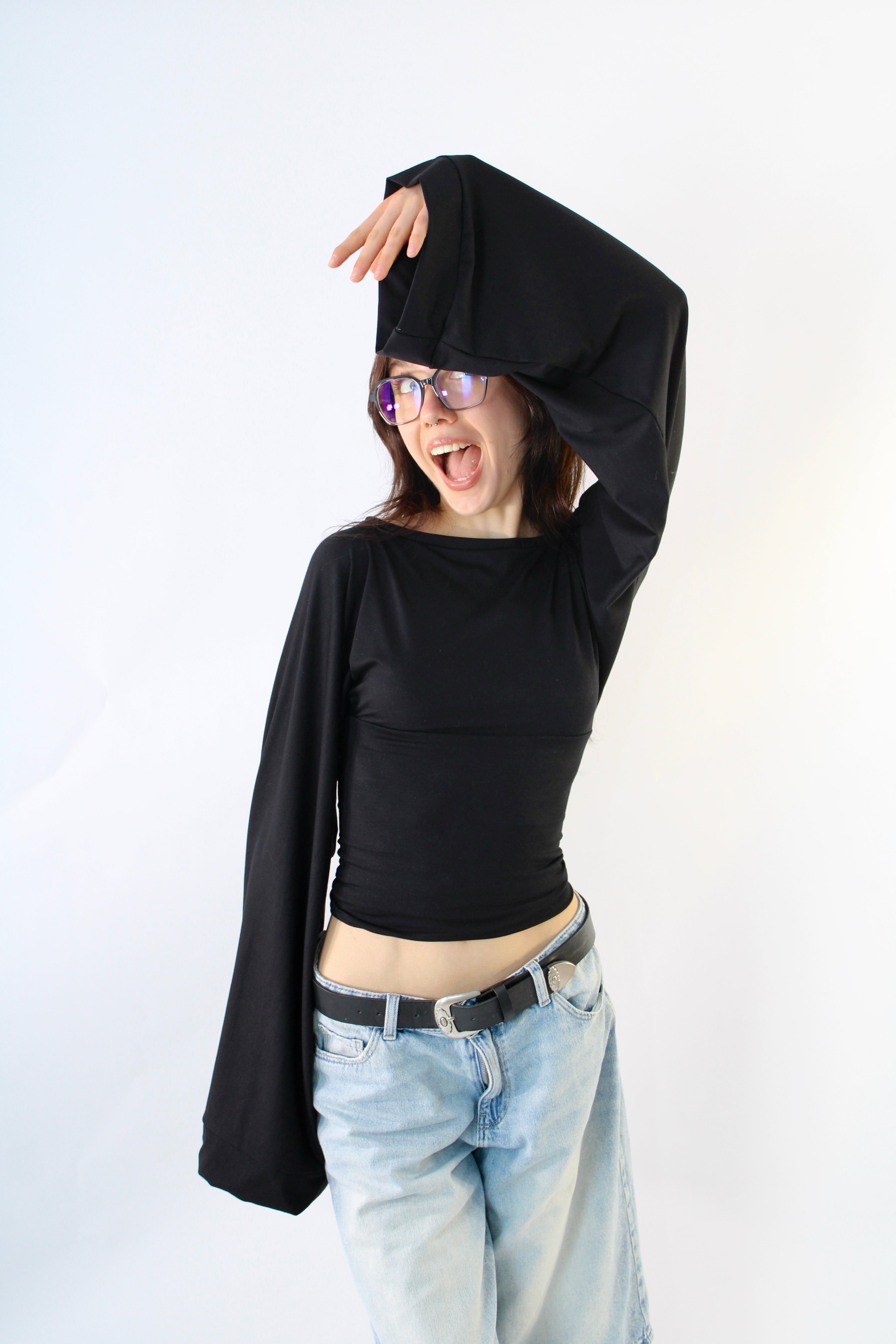 Widesleeve bamboo black