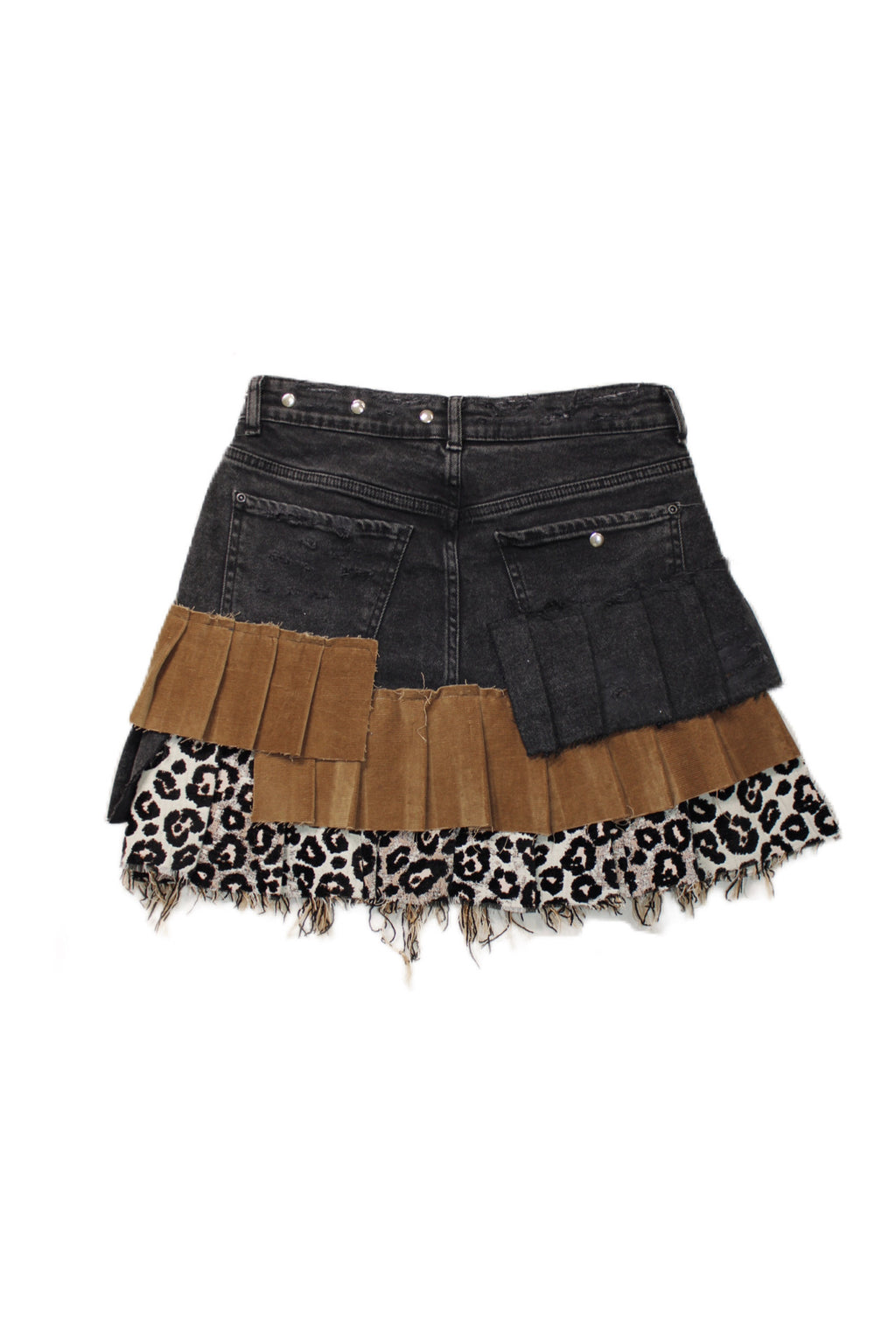 Spódnica black denim leopard